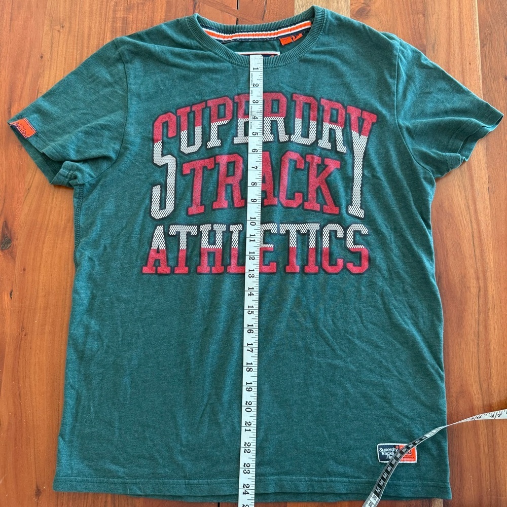Superdry Green and Red Track Athletics Tee - Picture 10 of 11